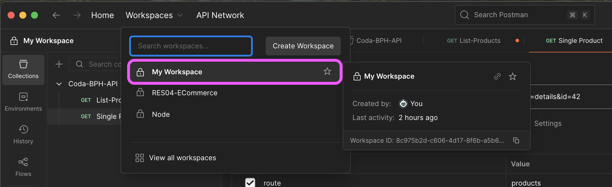 Postman screenshot 1